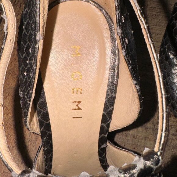 M.Gemi Curvi Silver Peep Toe Heels metallic snake skin stiletto - Picture 6 of 13